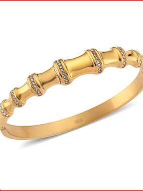 Austrian Crystal Bamboo Bangle Bracelet